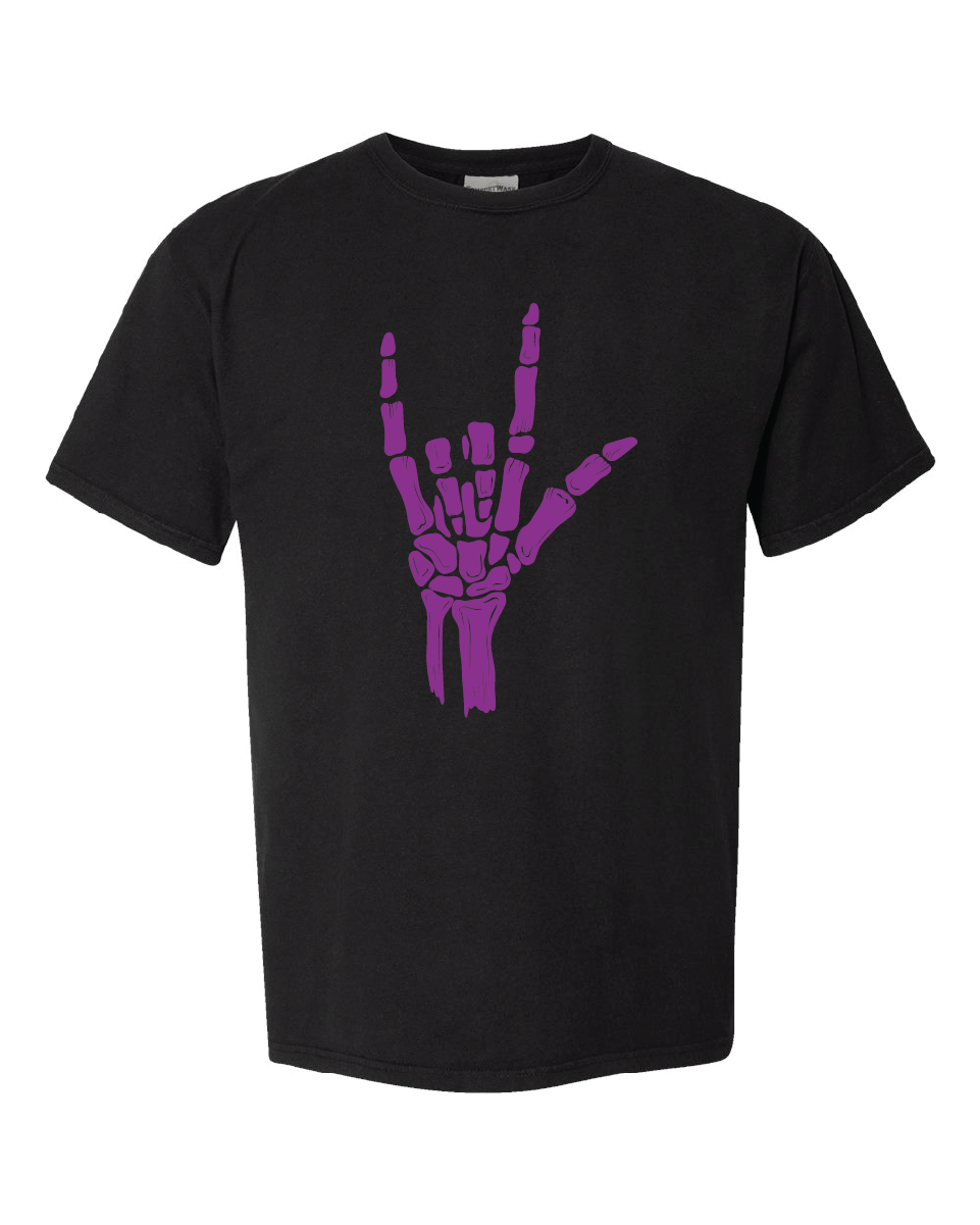 ILY Skeleton Tee Adult purple imprint