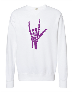 ILY Skeleton Crewneck Adult Purple Imprint