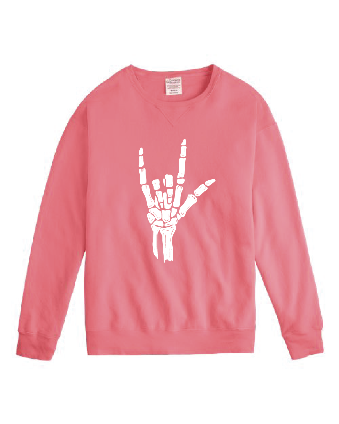 ILY Skeleton Crewneck Adult White Imprint