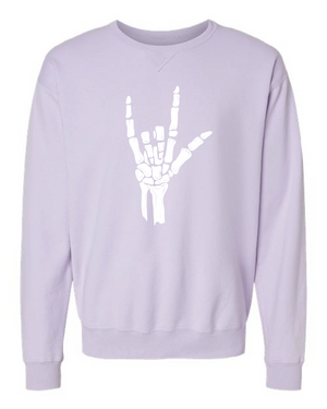 ILY Skeleton Crewneck Adult White Imprint