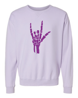 ILY Skeleton Crewneck Adult Purple Imprint