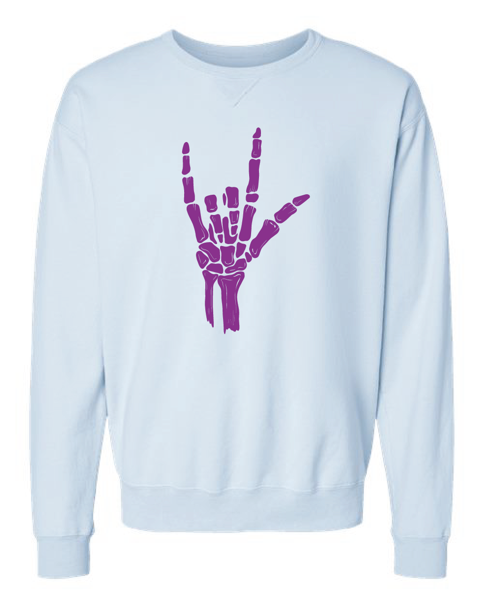 ILY Skeleton Crewneck Adult Purple Imprint