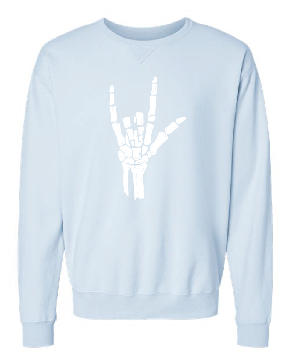 ILY Skeleton Crewneck Adult White Imprint