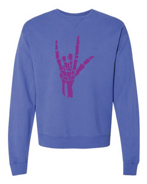 ILY Skeleton Crewneck Adult Purple Imprint