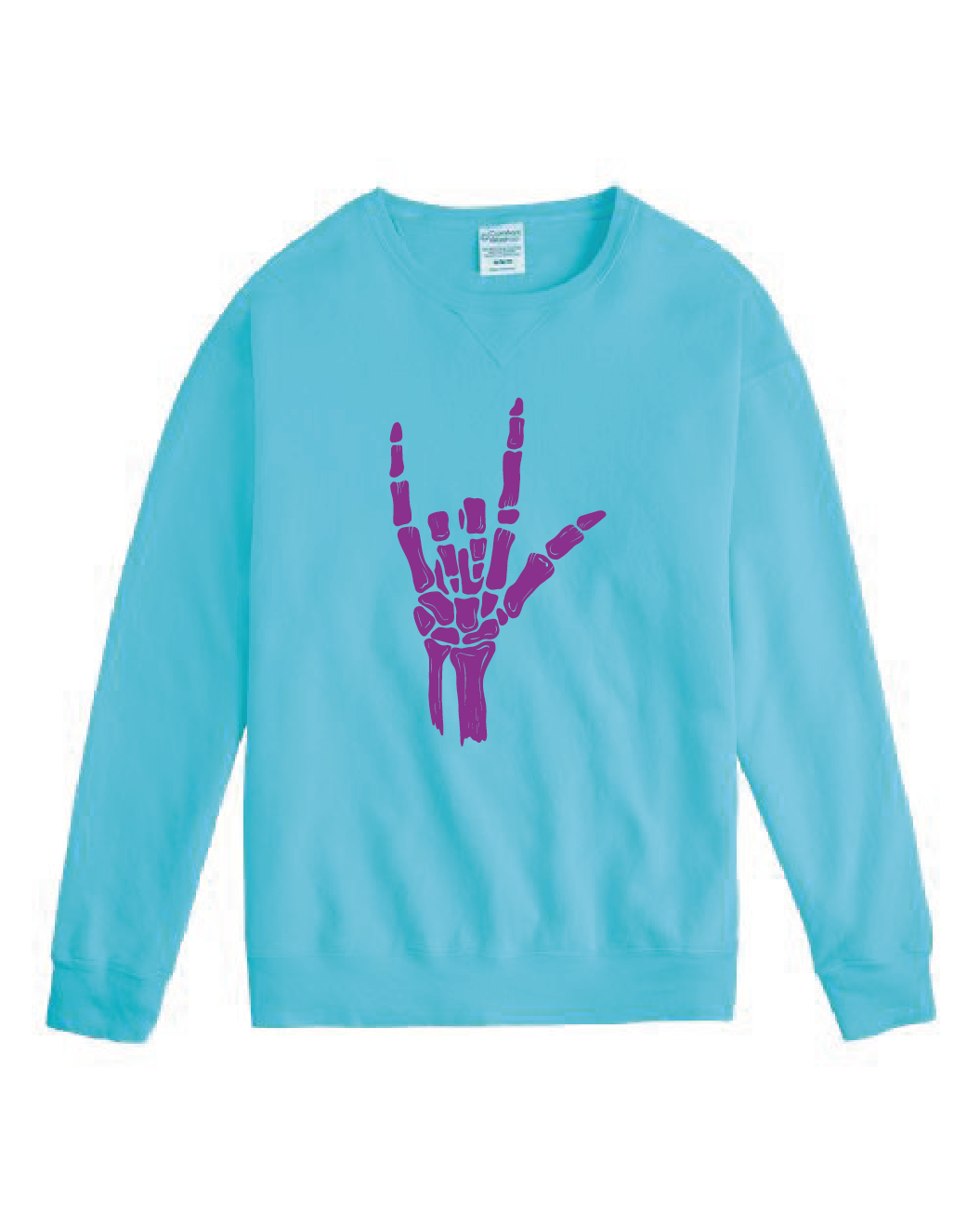 ILY Skeleton Crewneck Adult Purple Imprint