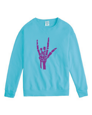 ILY Skeleton Crewneck Adult Purple Imprint