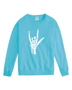 ILY Skeleton Crewneck Adult White Imprint