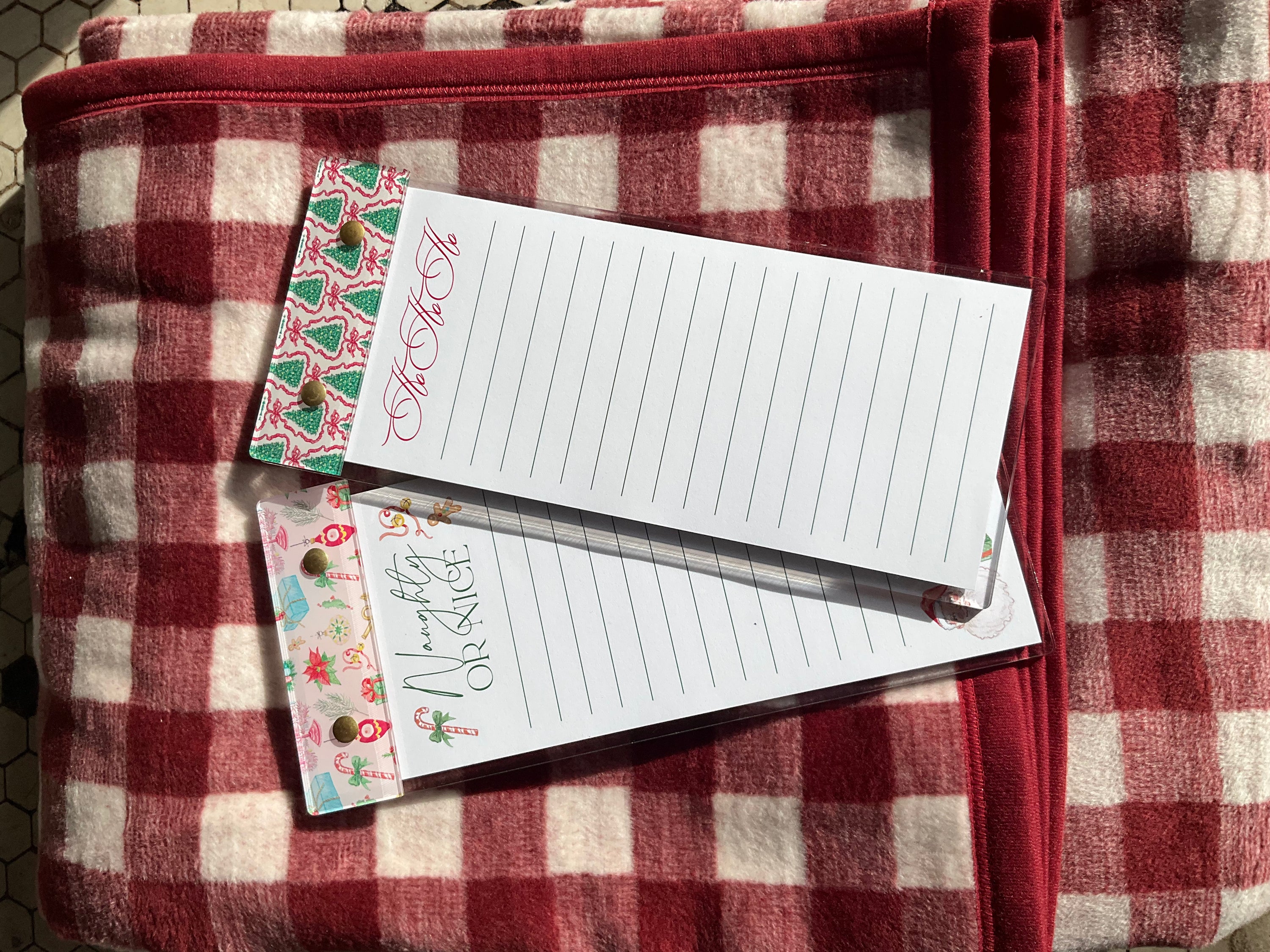 Red Ribbon Tree Christmas Acrylic Notepad