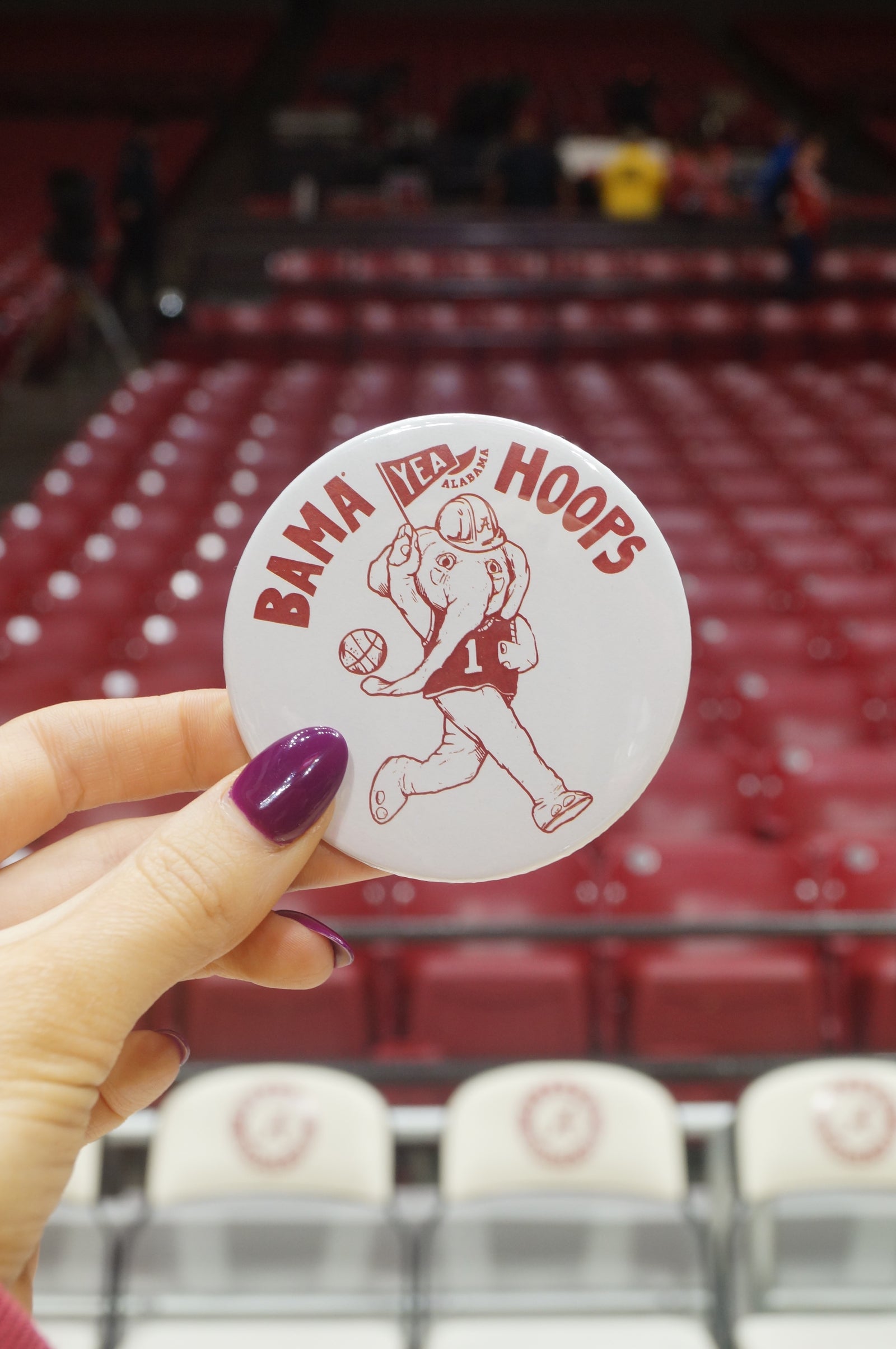 Bama Hoops Yea Alabama Button