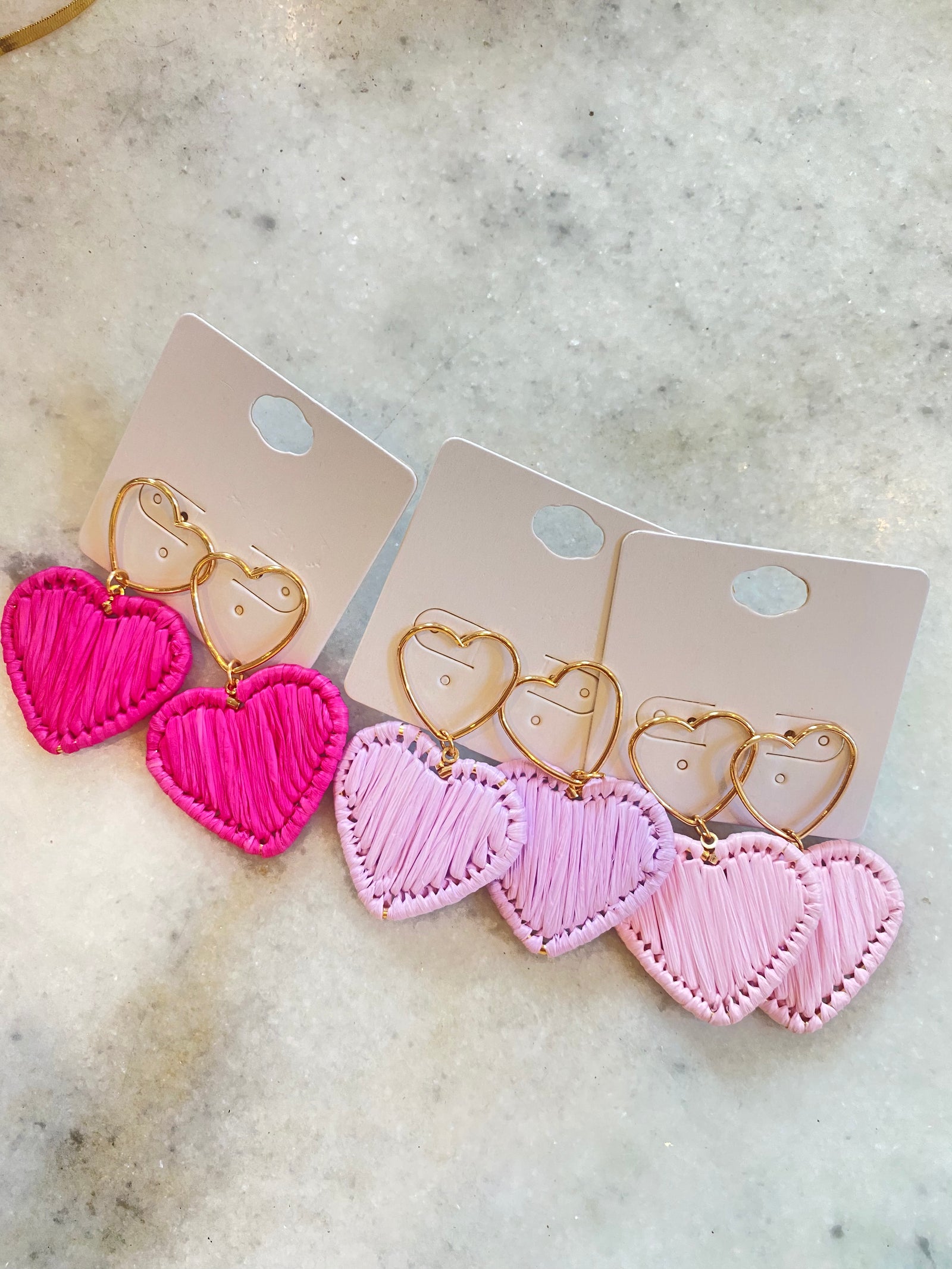 Heart Raffia Earring