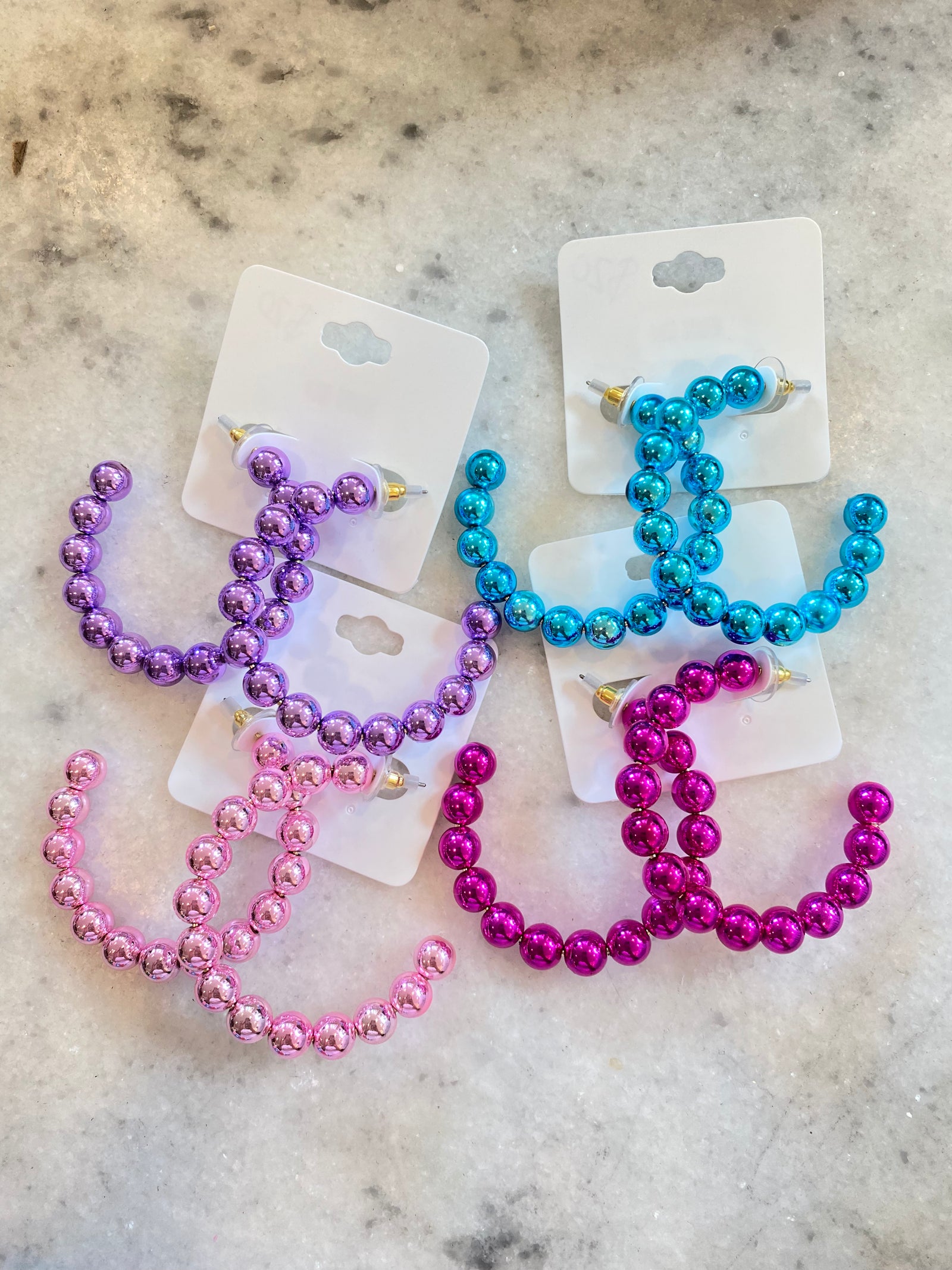 Beaded Metallic Hoop