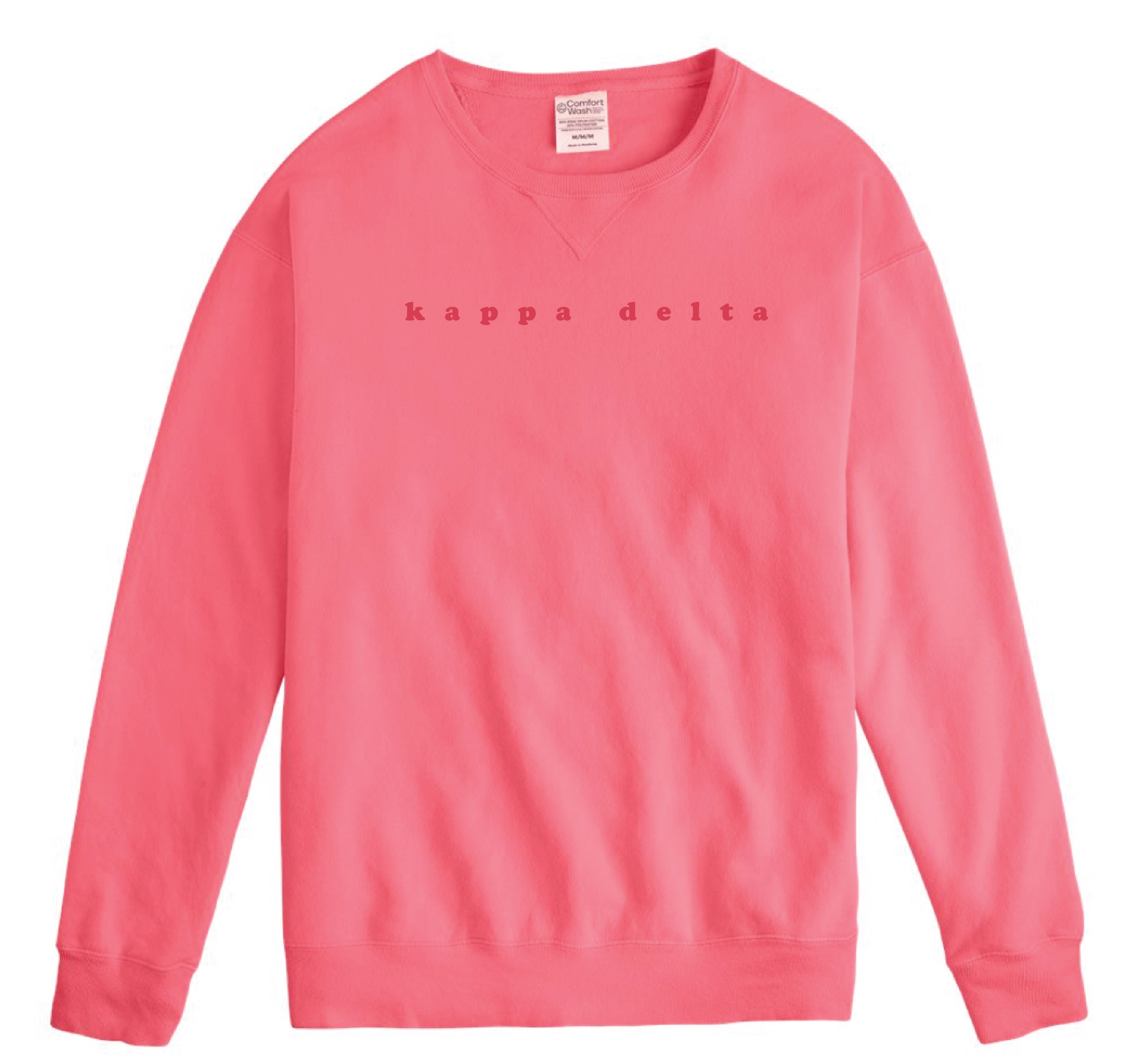 Sorority Tonal Embroidered Coral Sweatshirt