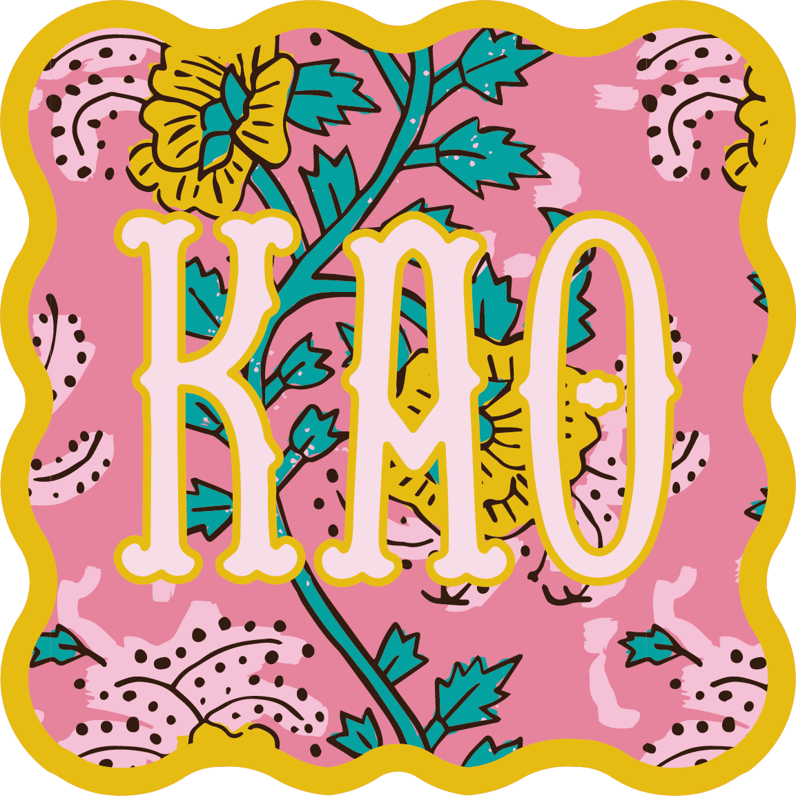 Sorority Block Print Acrylic Single Coasters