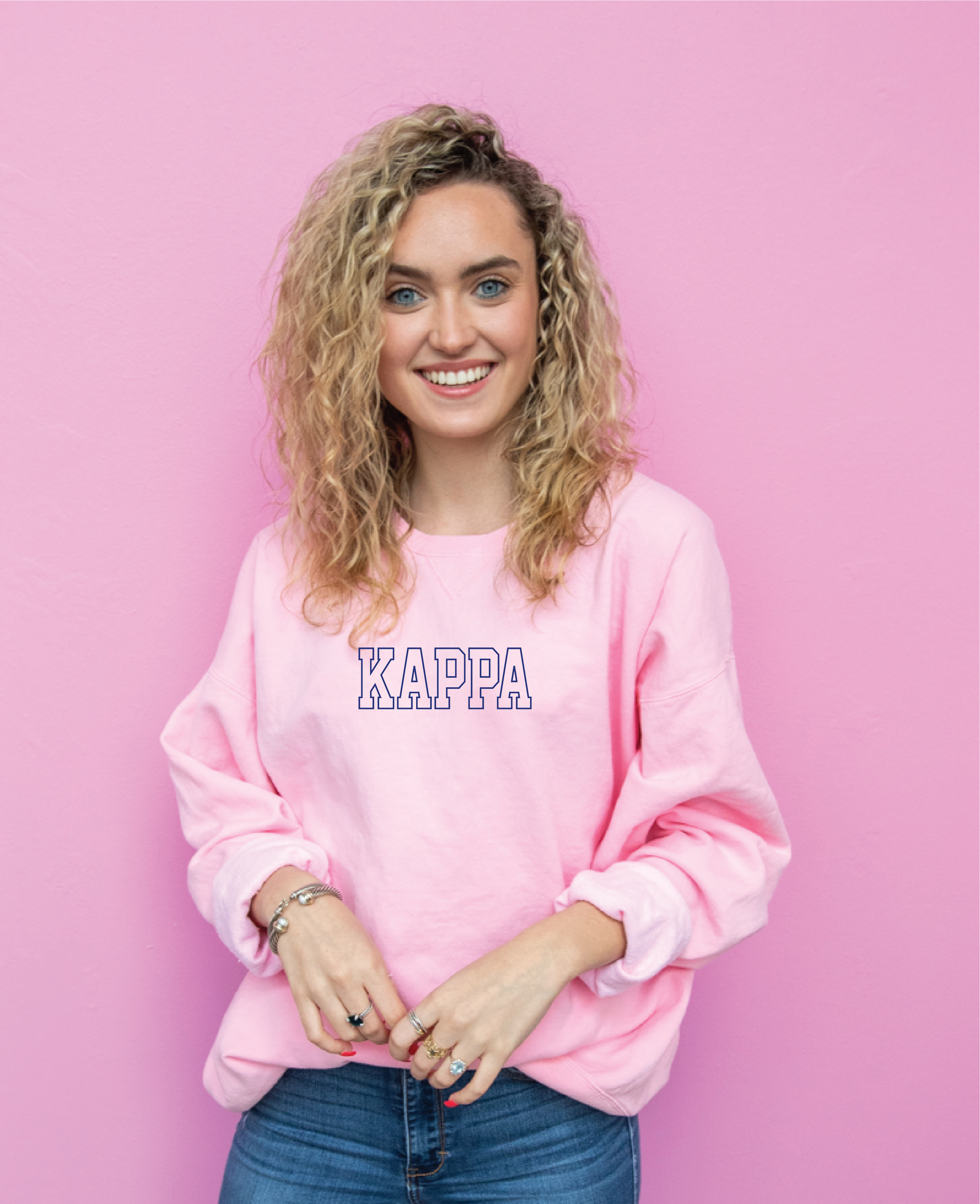 Kappa Block Letter Embroidered Crewneck
