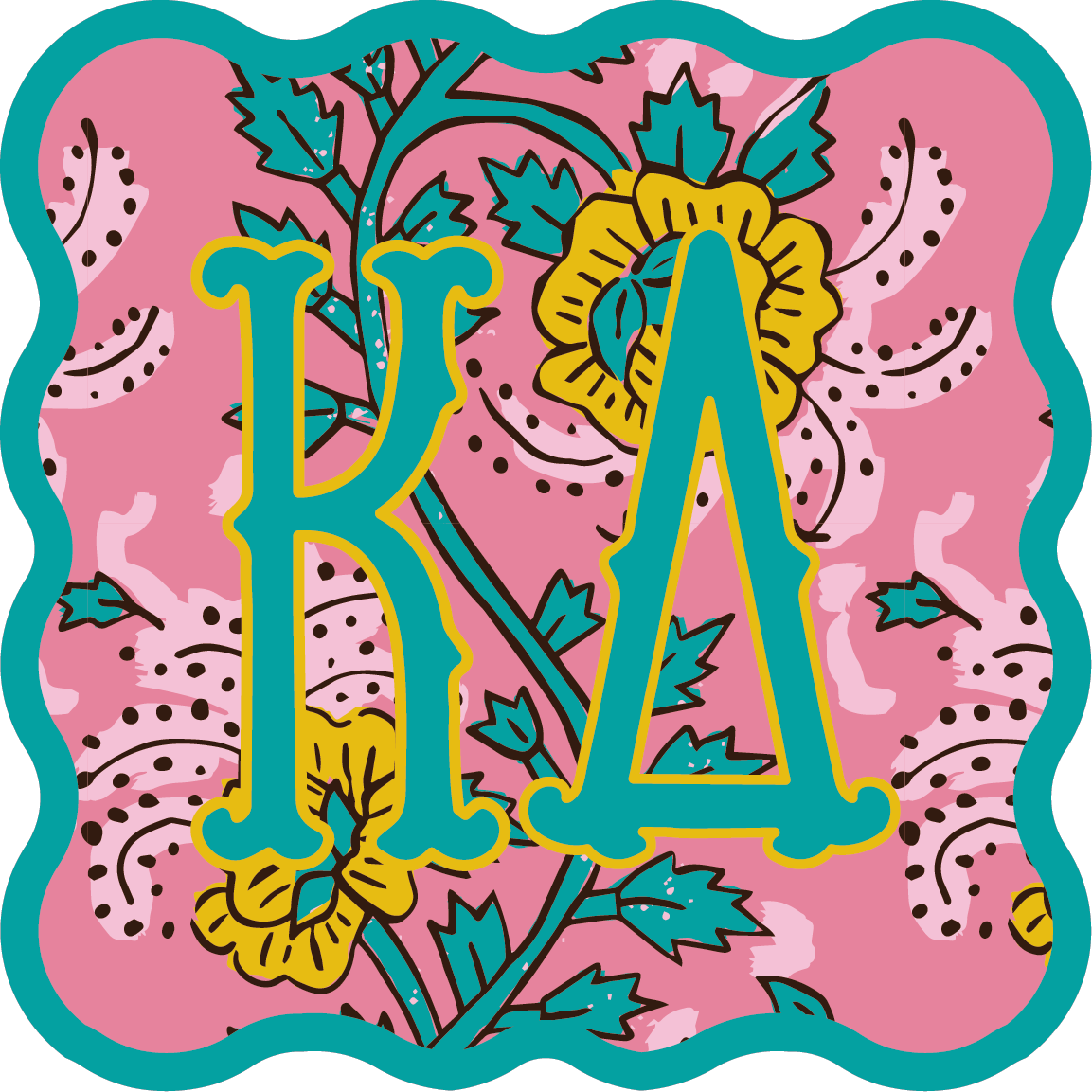 Sorority Block Print Acrylic Single Coasters