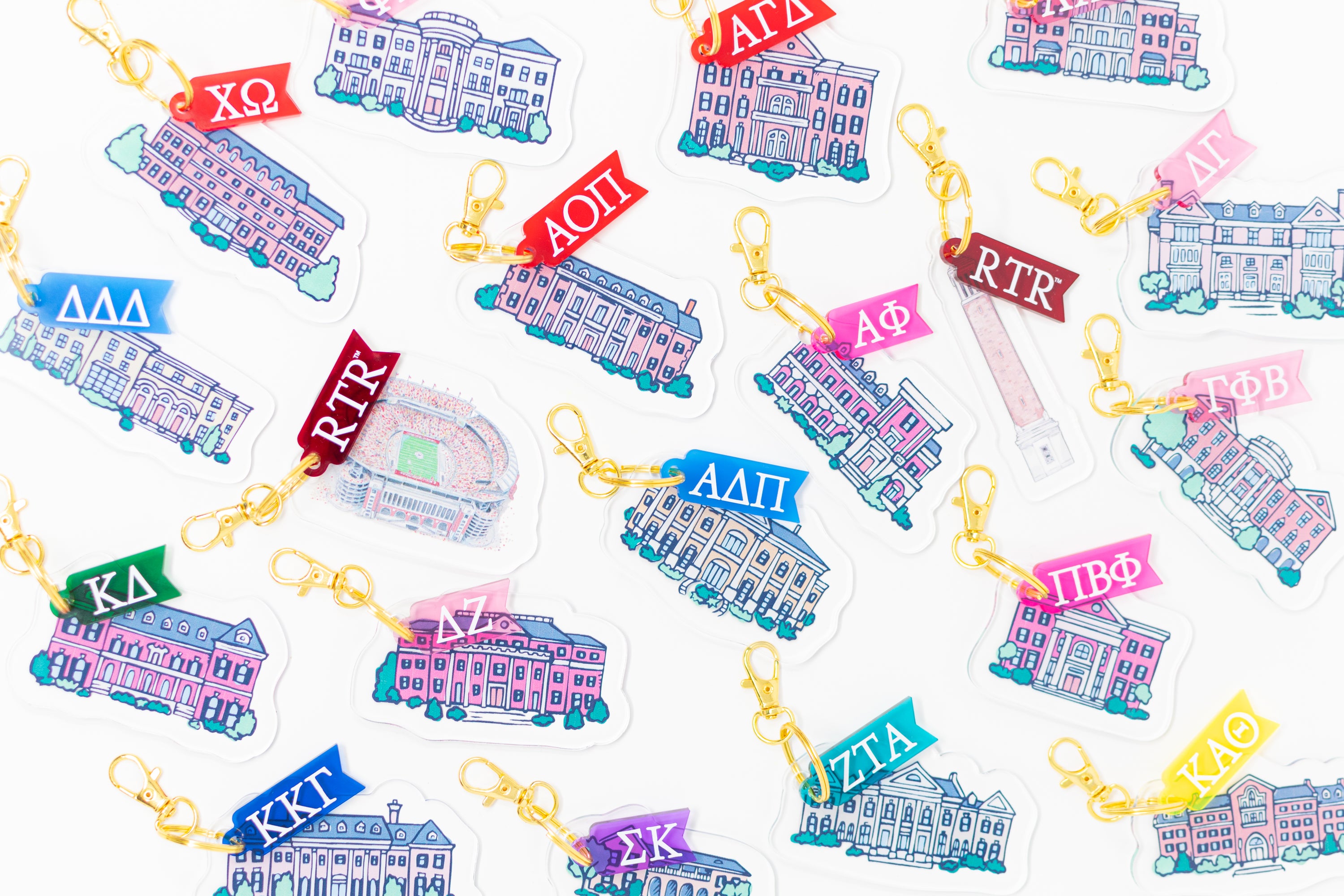 Sorority Acrylic House Keychains