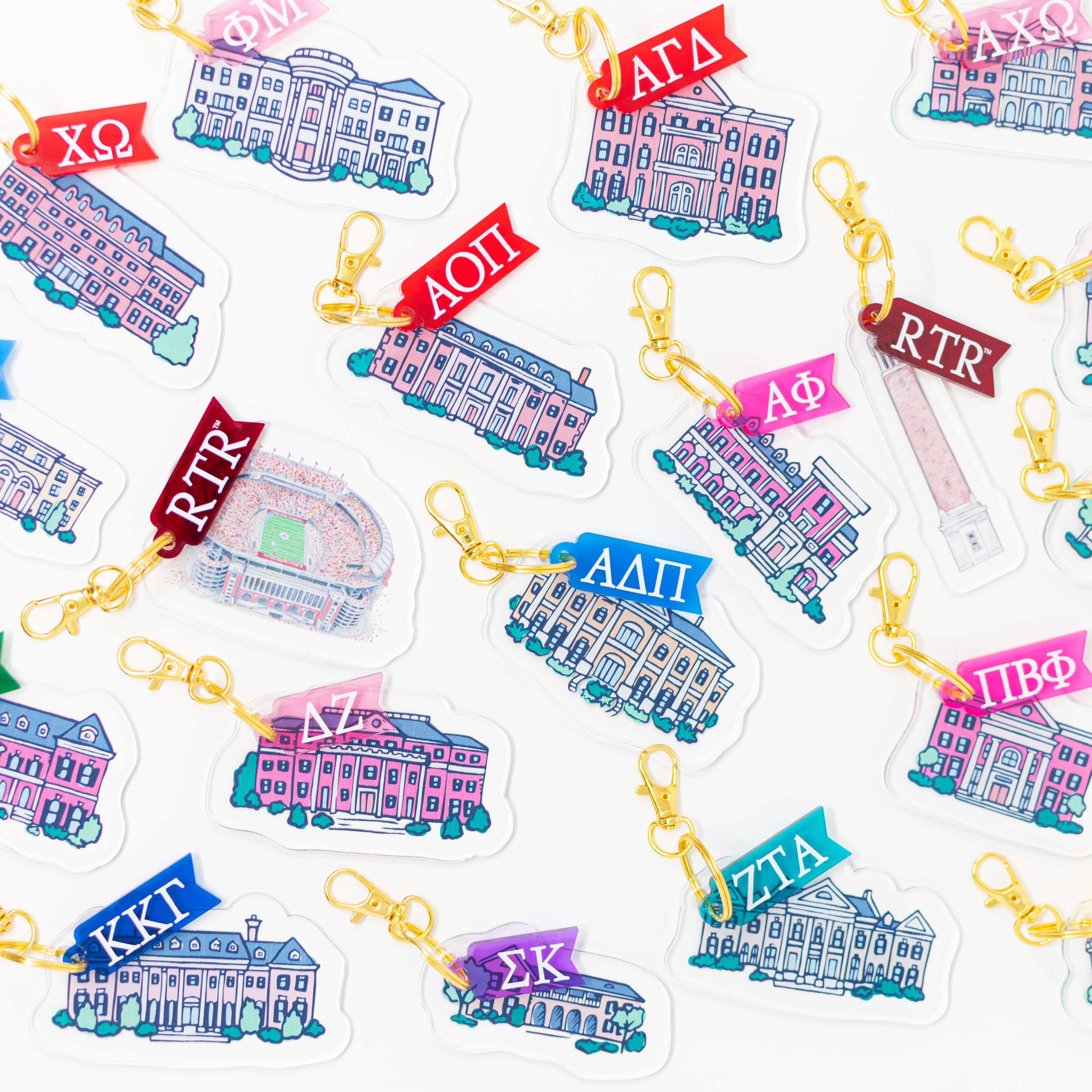 Sorority Acrylic House Keychains