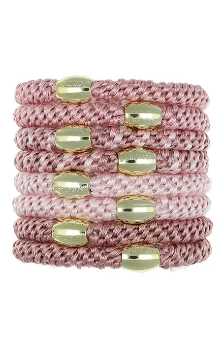 Grab & Go Pony, 8 Pack Hair Ties - Metallic Bead