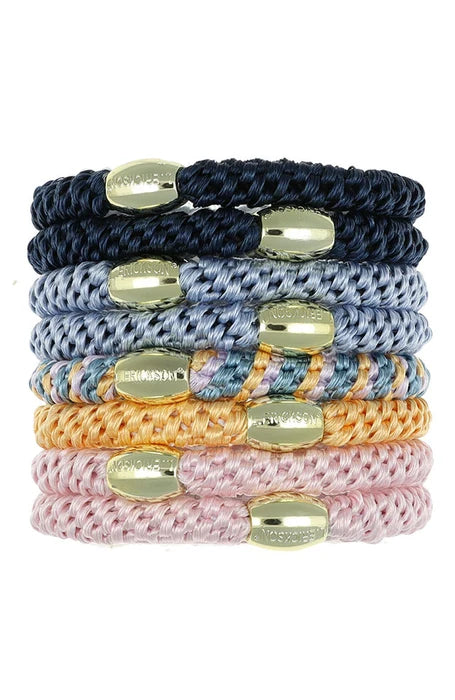 Grab & Go Pony, 8 Pack Hair Ties - Metallic Bead