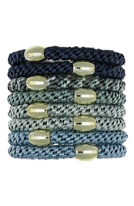 Grab & Go Pony, 8 Pack Hair Ties - Metallic Bead