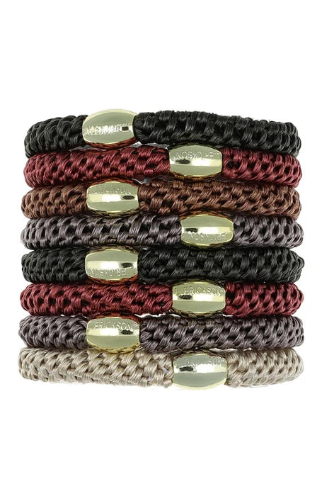 Grab & Go Pony, 8 Pack Hair Ties - Metallic Bead