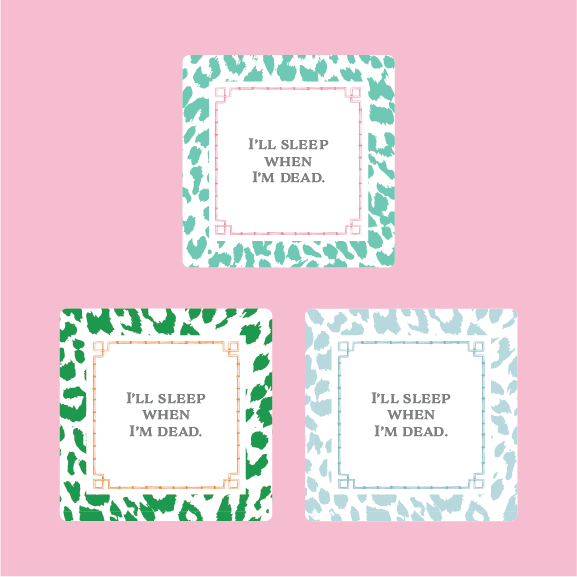 WS - Bamboo With Sayings Print Coaster Set of 4 coasters (min qty of 3 sets) $20 / $40 per set