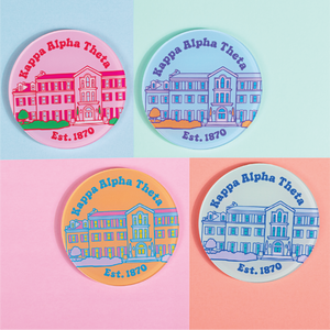 Sorority Acrylic Popart Coasters (Set of 4 - University of Alabama Houses)