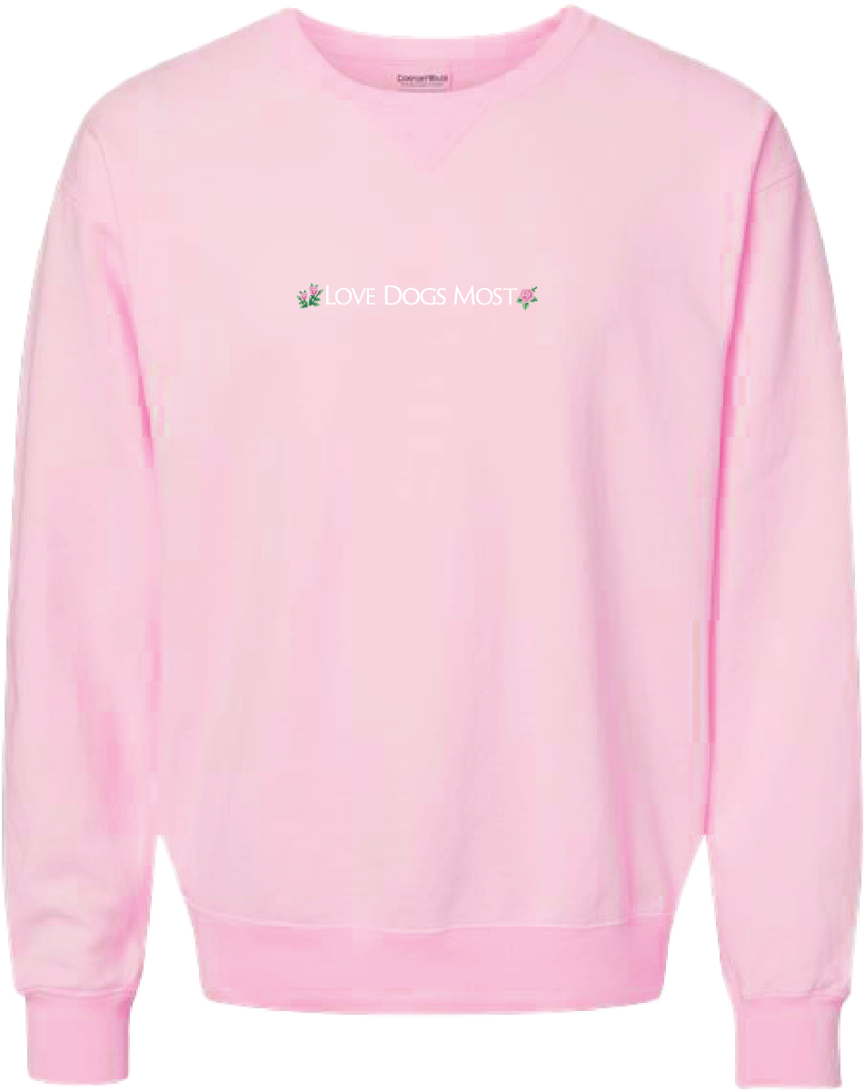 Love Dogs Most Embroidered Crew Neck