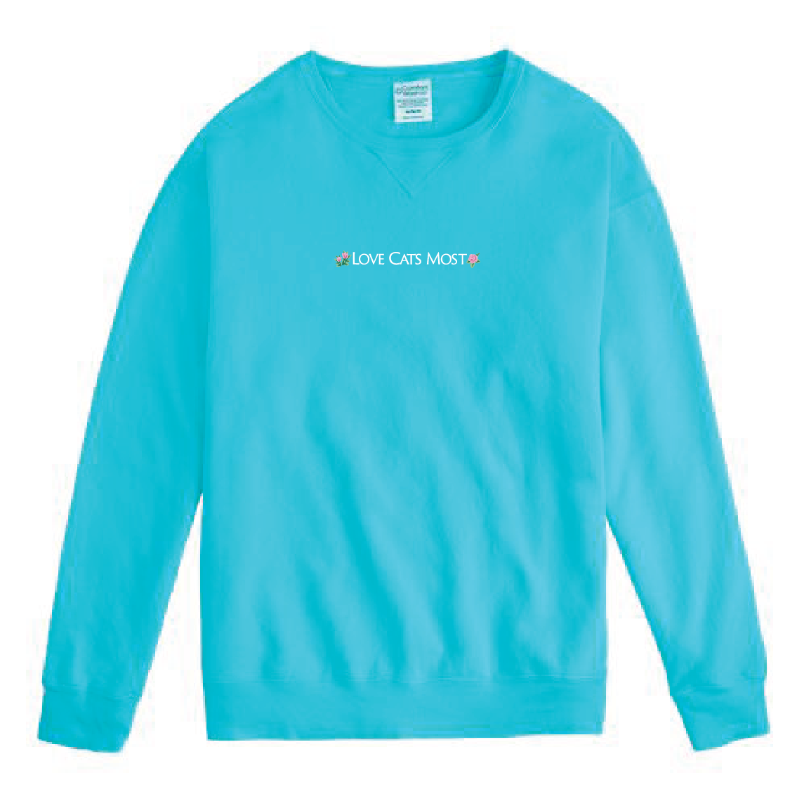 Love Cats Most Embroidered Crew Neck