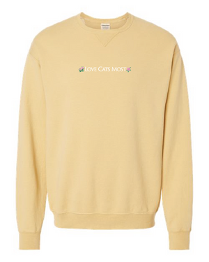 Love Cats Most Embroidered Crew Neck