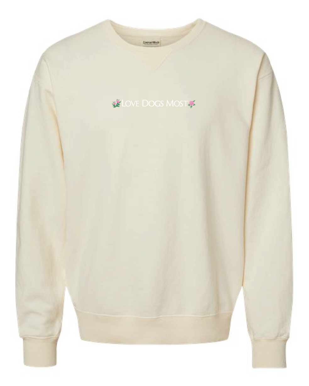 Love Dogs Most Embroidered Crew Neck
