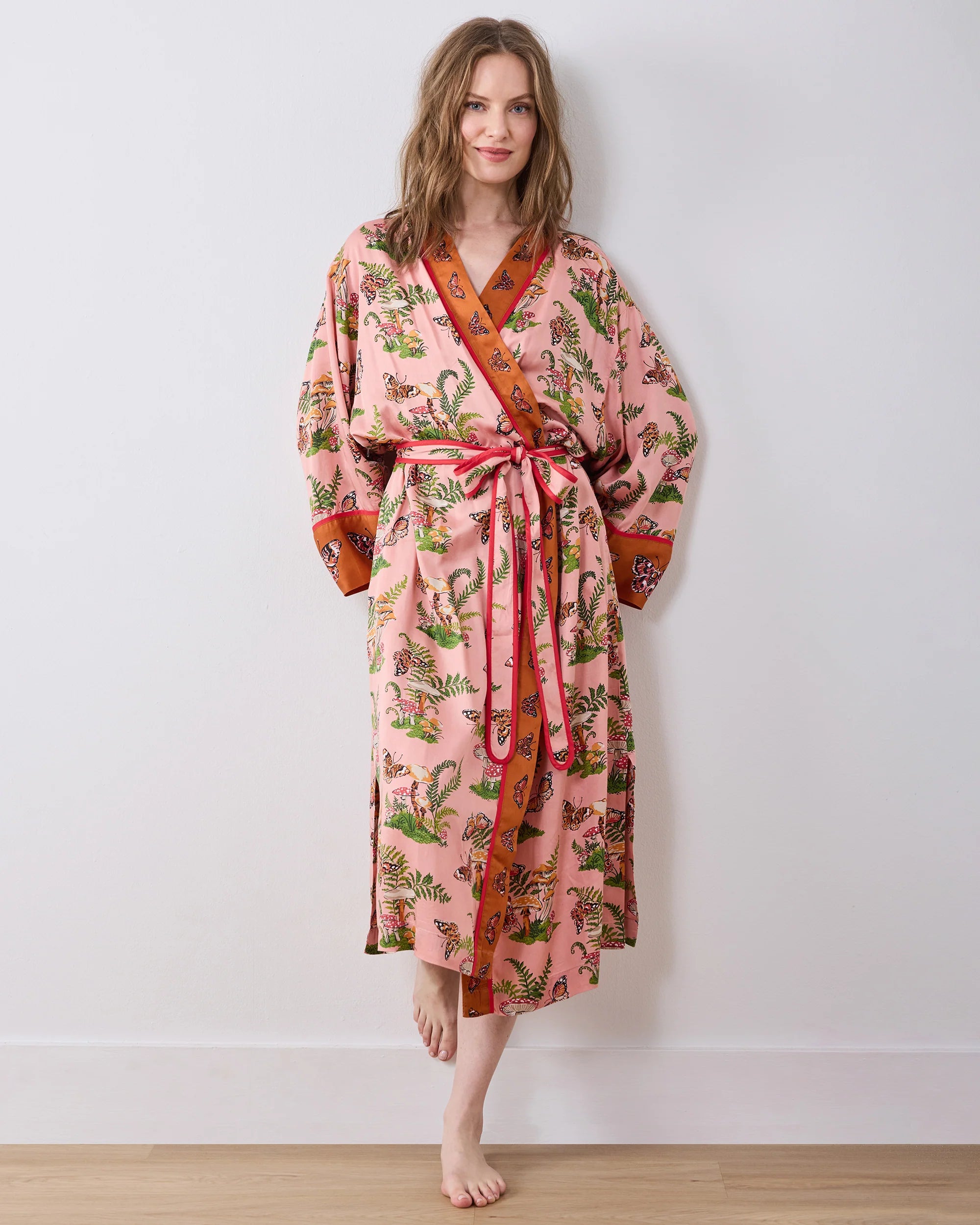 Satin Robe in Butterfly Forager