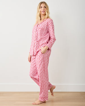 Long PJ Set in Mini Candy Hearts
