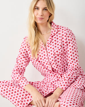 Long PJ Set in Mini Candy Hearts