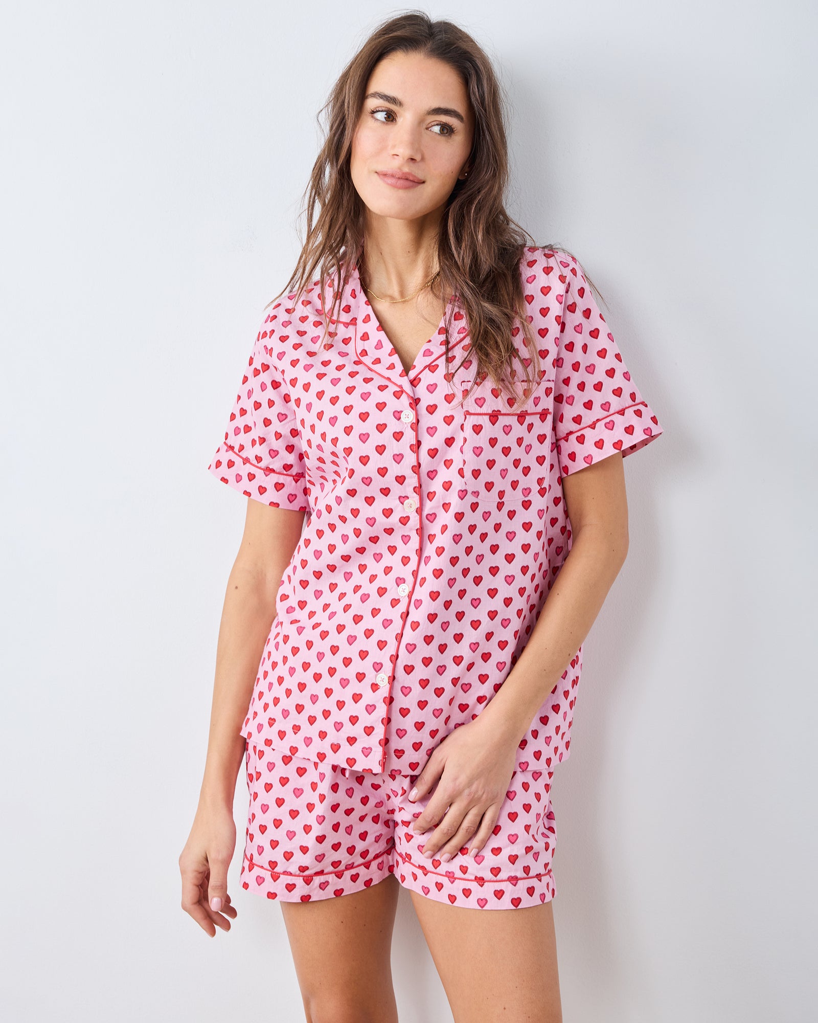 Short PJ Set in Mini Candy Hearts