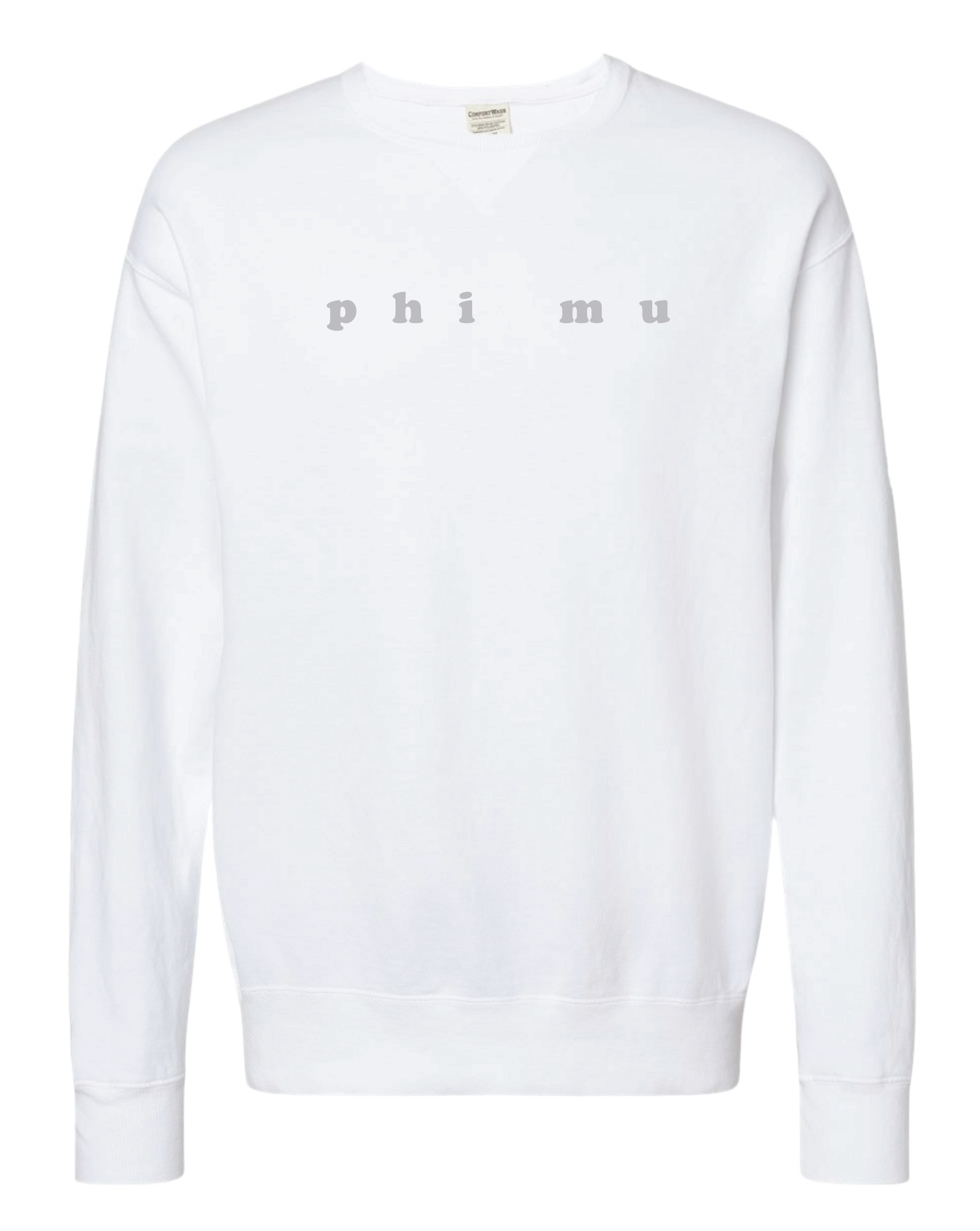 Phi Mu Bubble Letter Tonal Crewneck