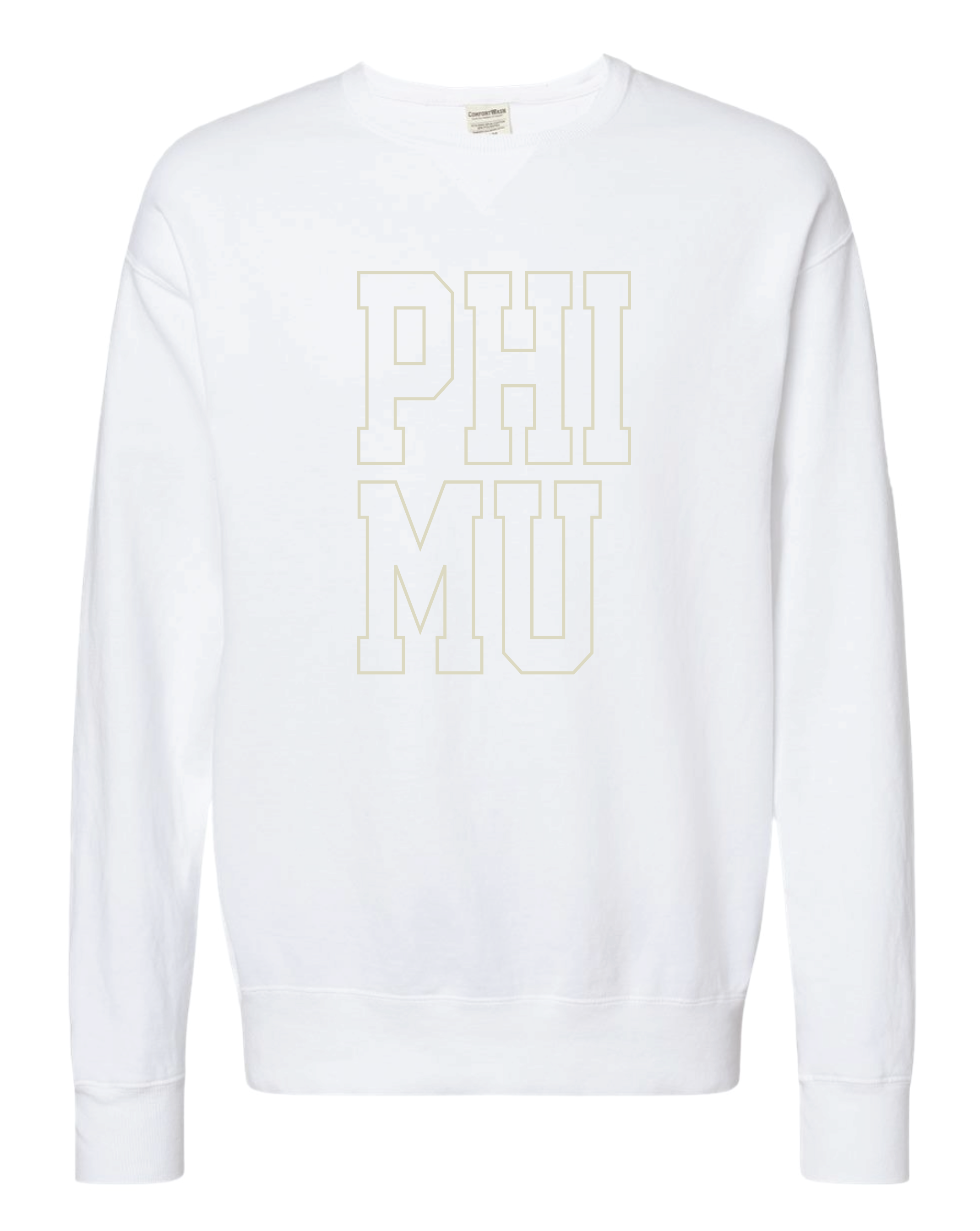 Phi Mu Block Letter Embroidered Crewneck