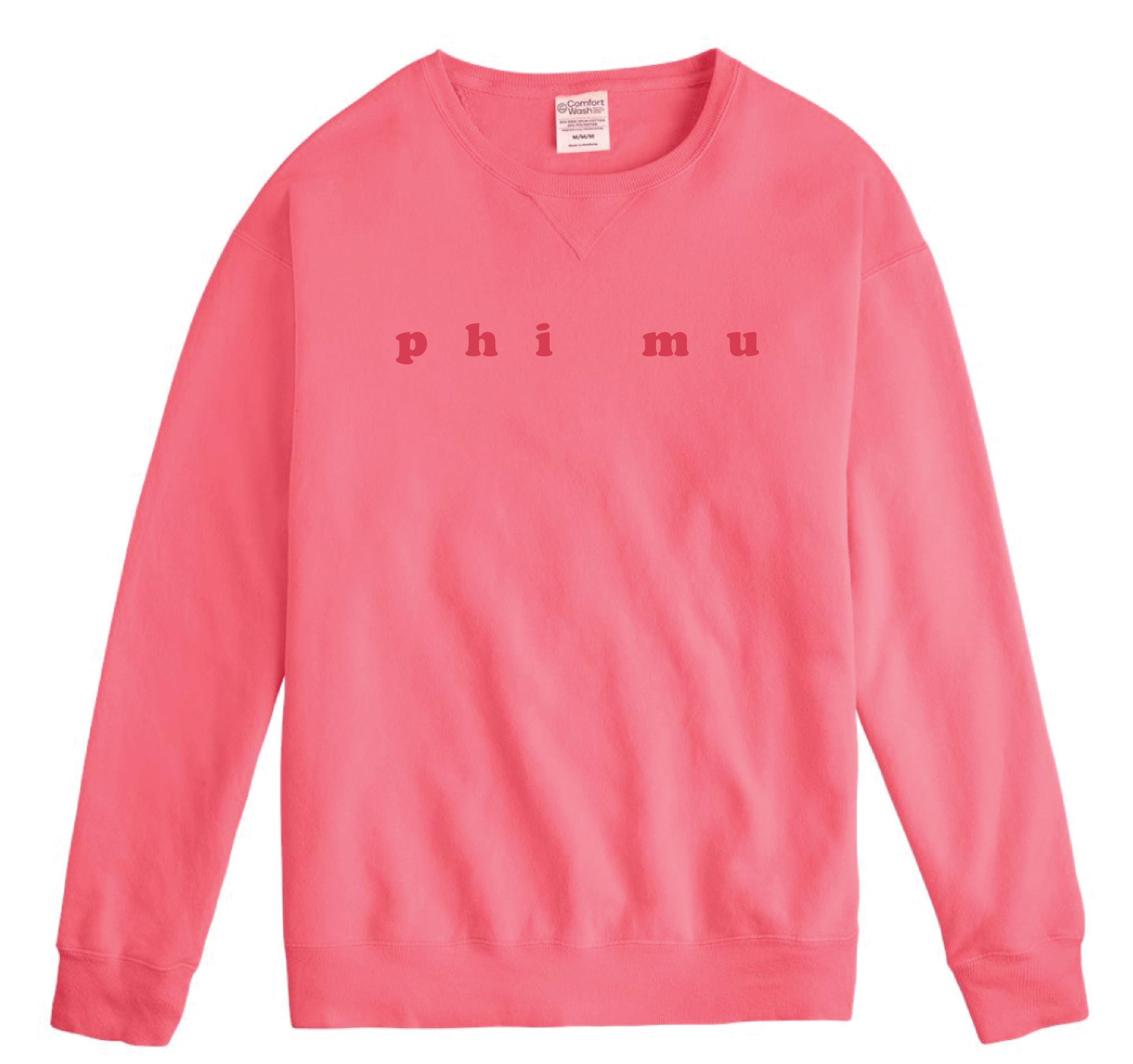 Phi Mu Bubble Letter Tonal Crewneck