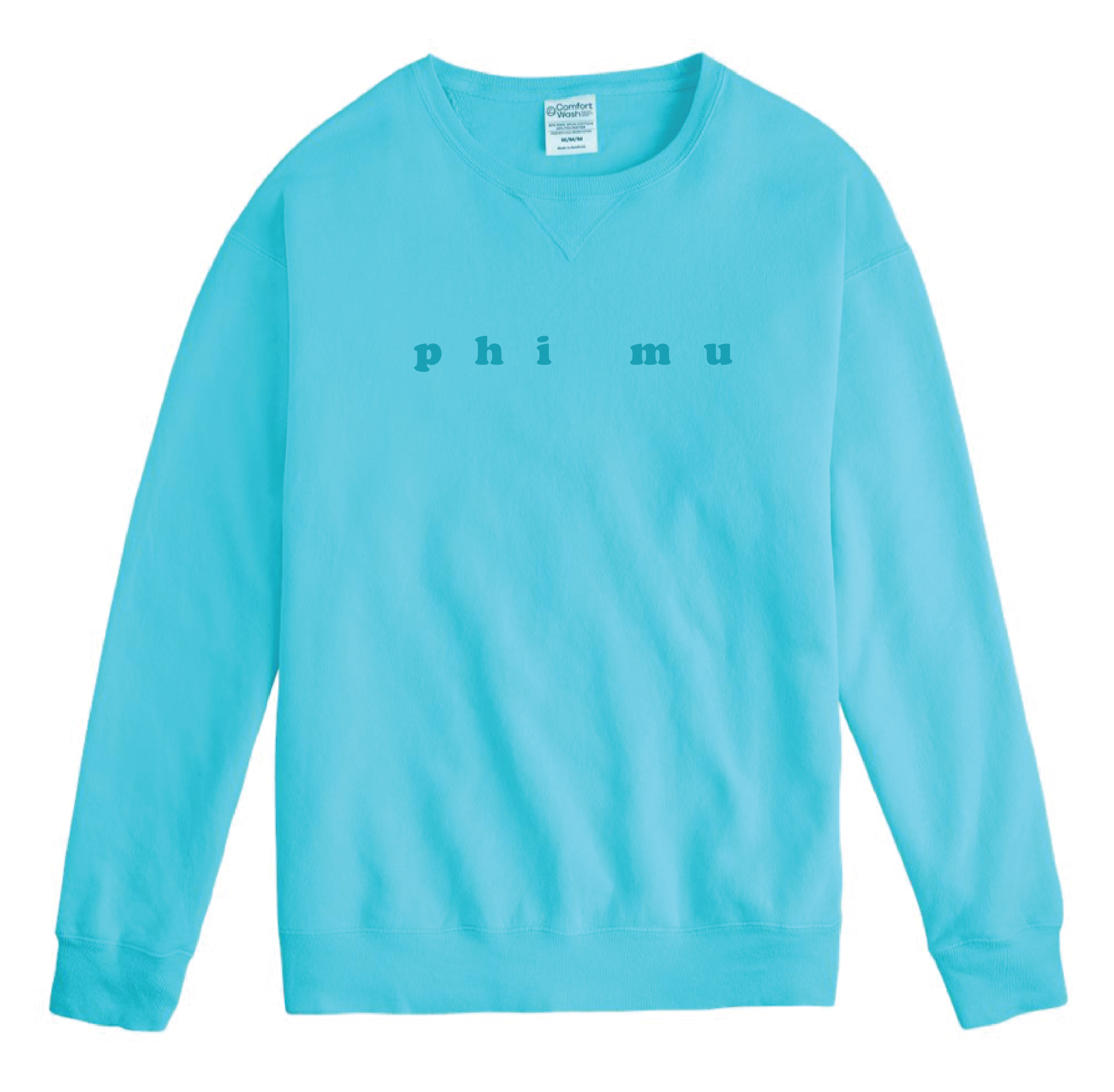 Phi Mu Bubble Letter Tonal Crewneck