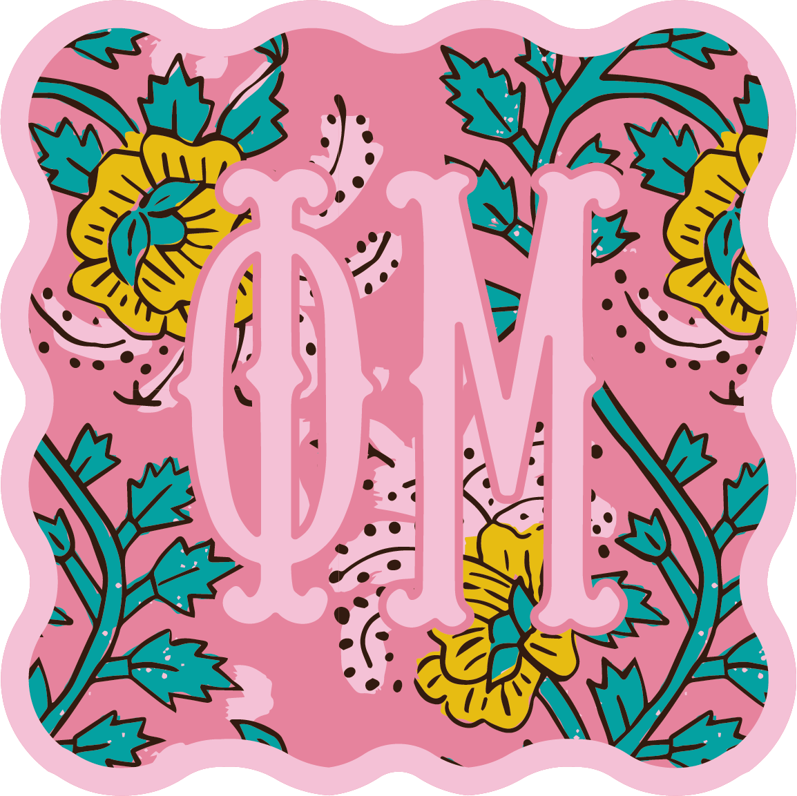 Sorority Block Print Acrylic Single Coasters