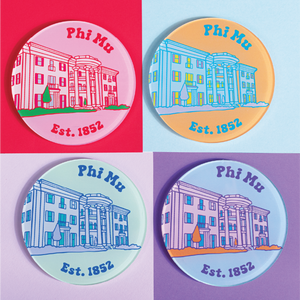 Sorority Acrylic Popart Coasters (Set of 4 - University of Alabama Houses)