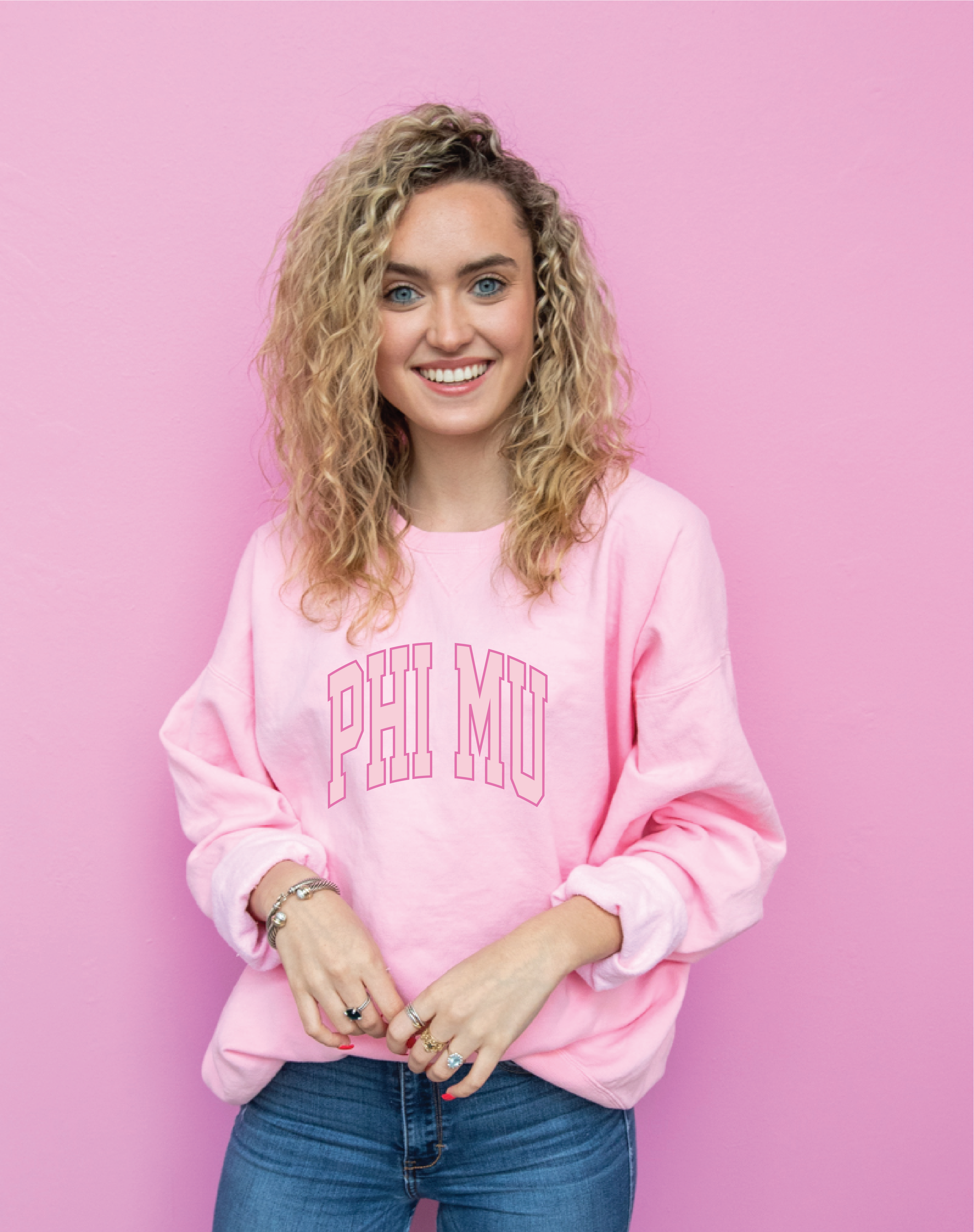 Phi Mu Varsity Letters Crewneck