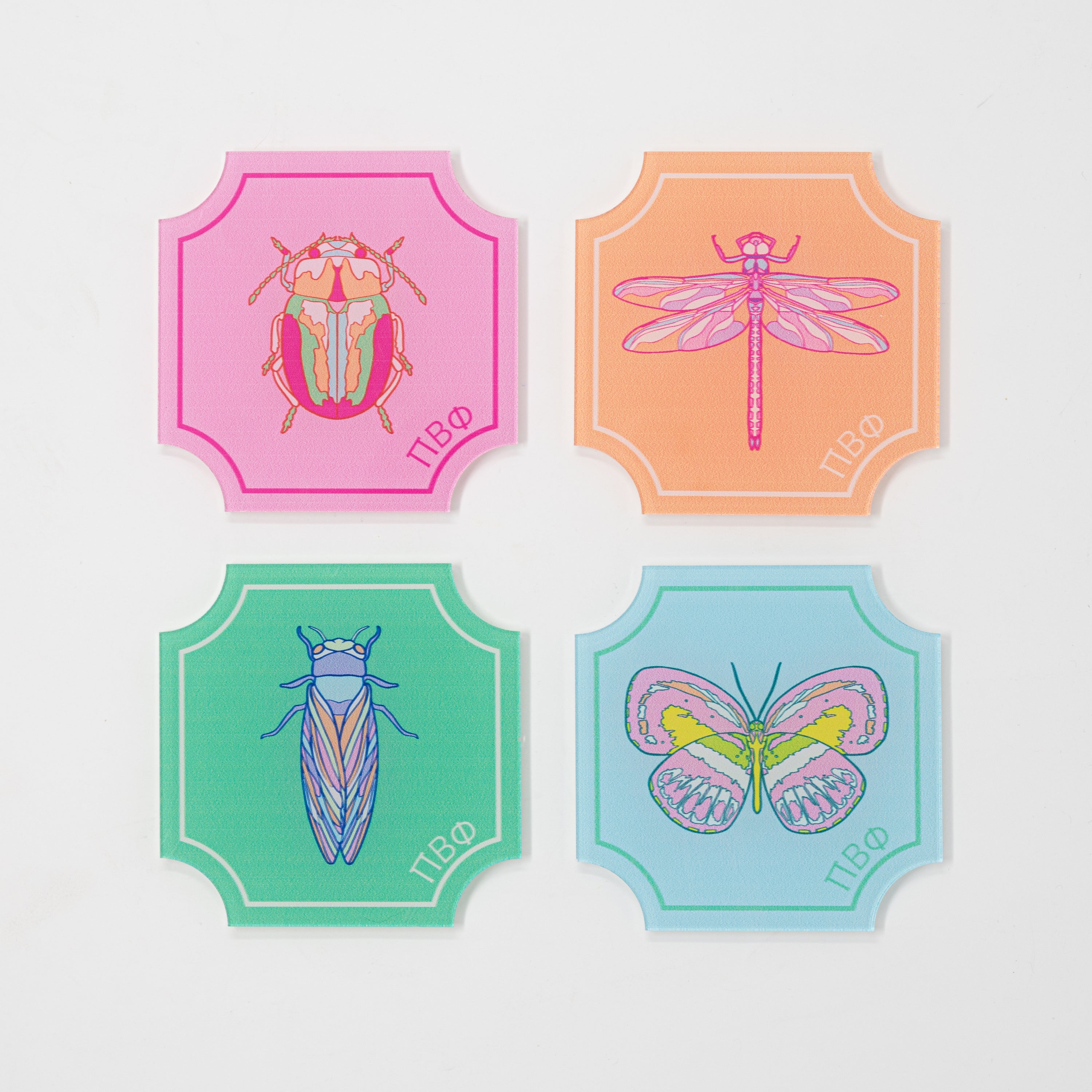 Sorority Flutter Acrylic Coasters