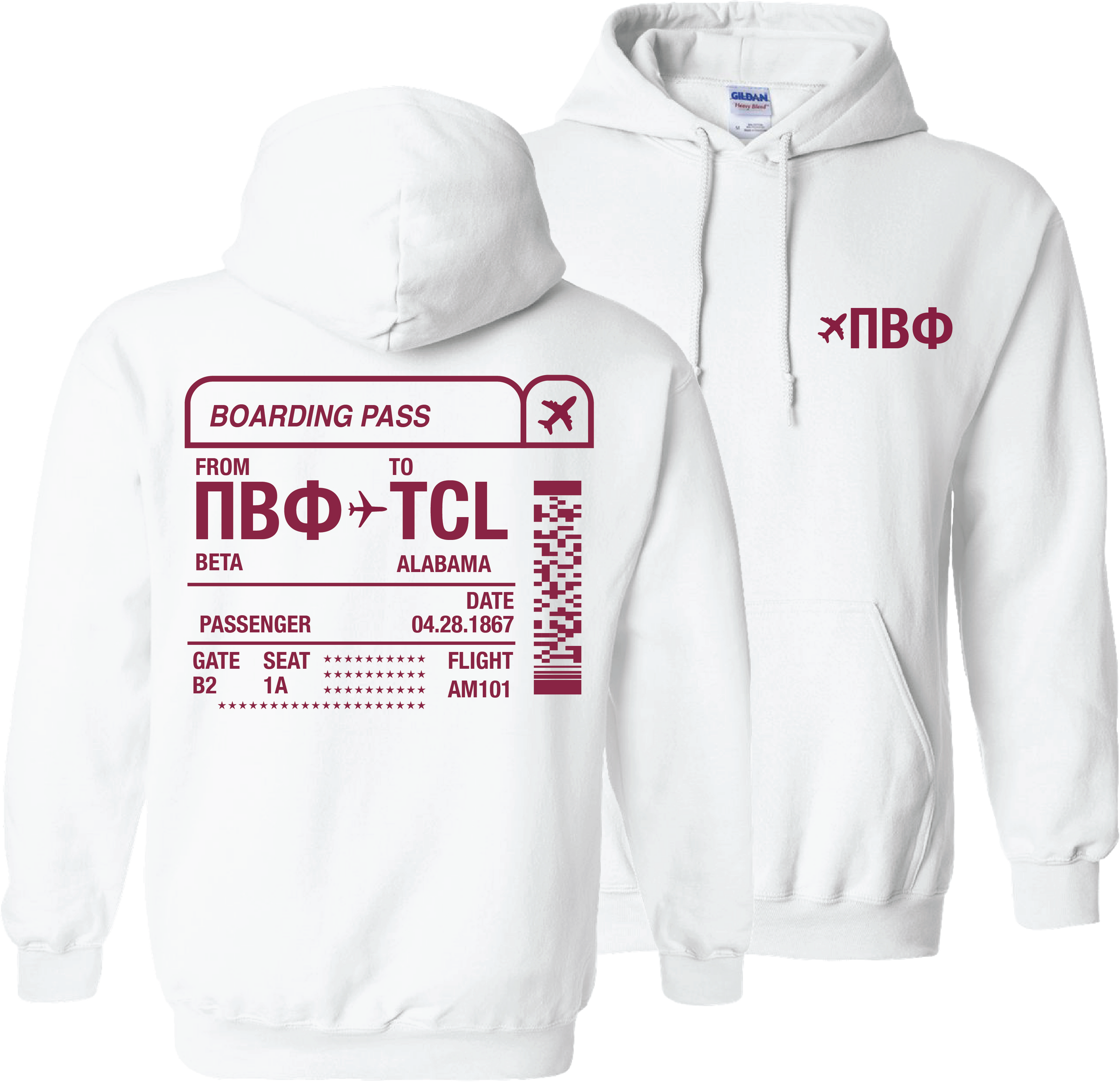 WS - Boarding Pass Hoodie $27.50 / $55