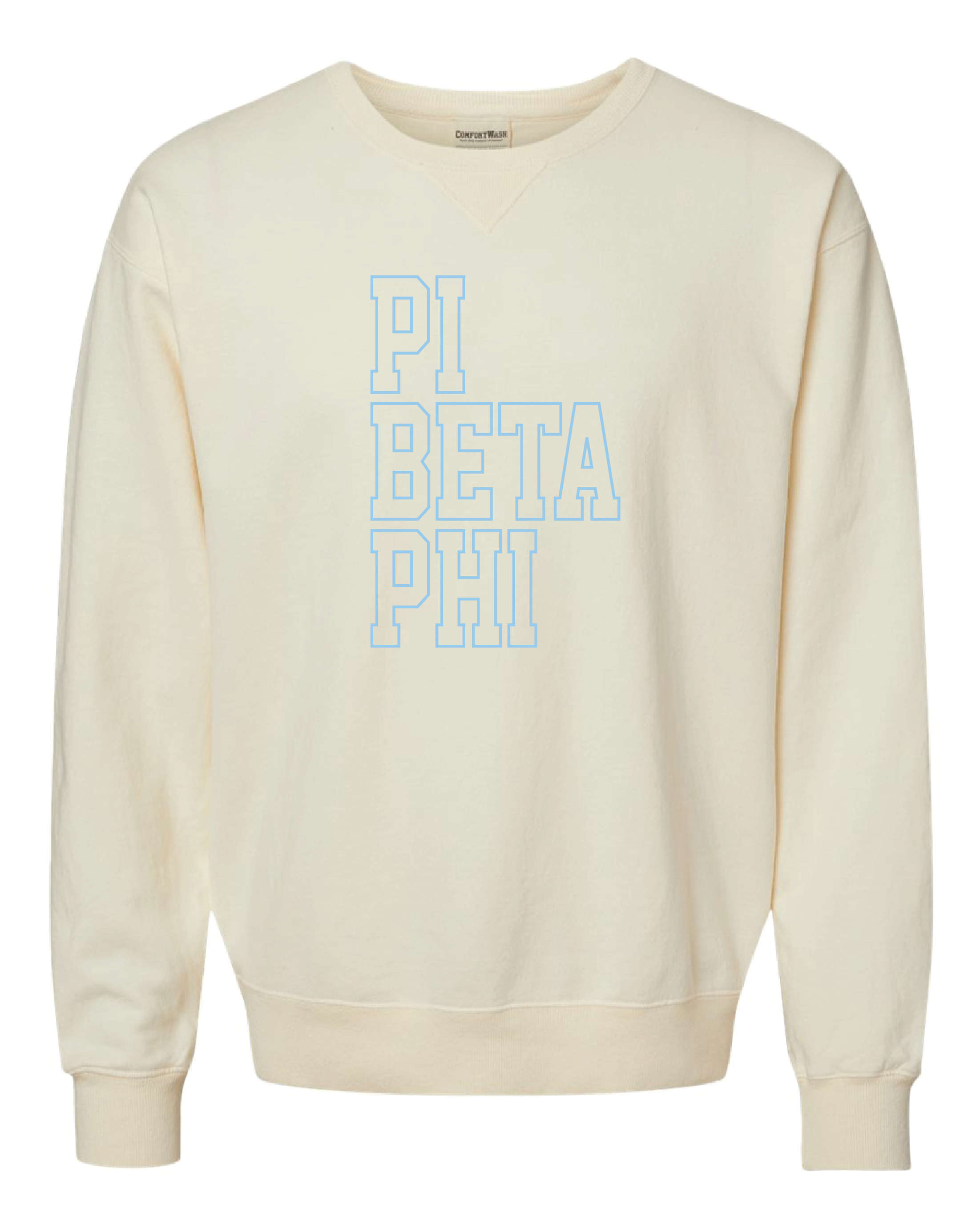Pi Phi Block Letter Embroidered Crewneck