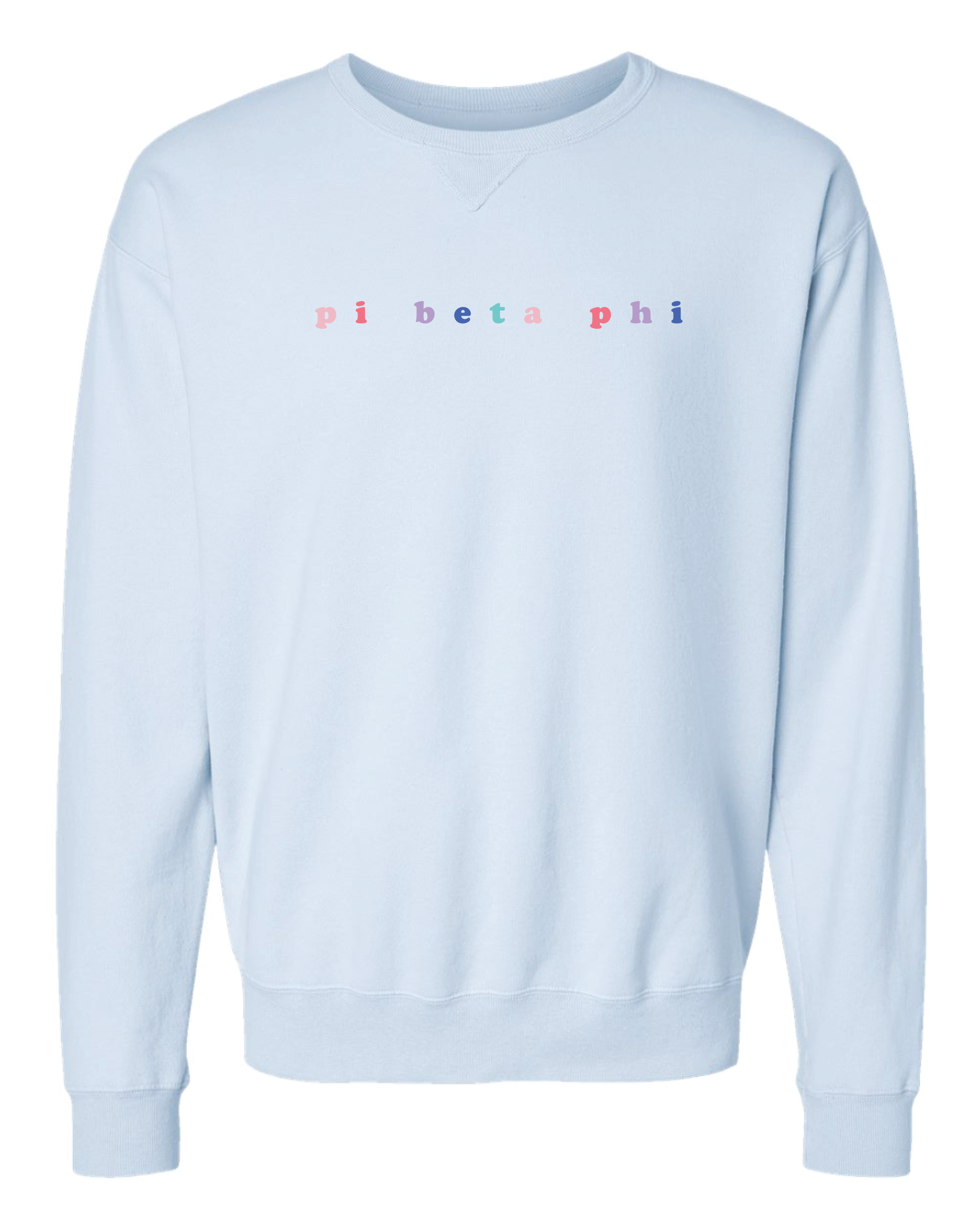 Pi Phi Bubble Letter Rainbow Crewneck