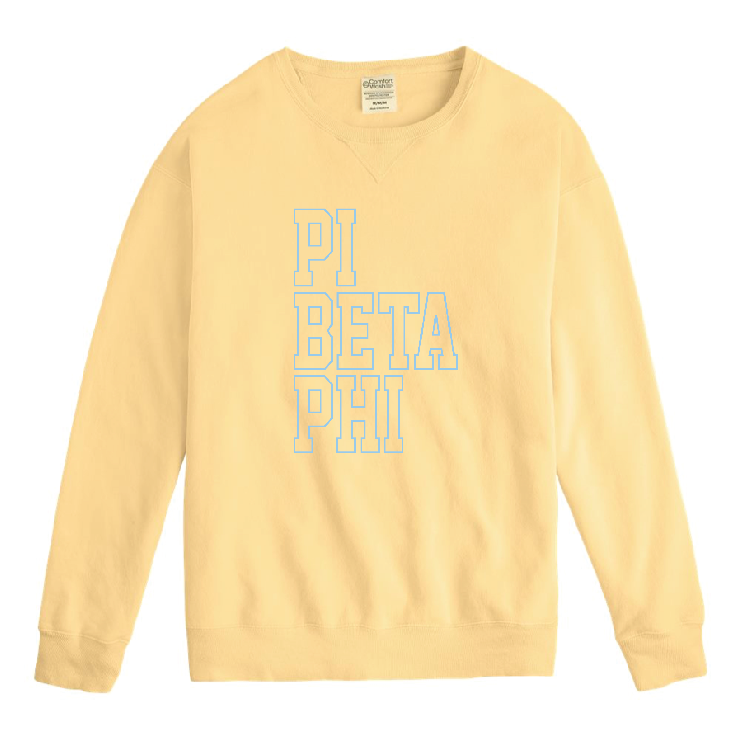 Pi Phi Block Letter Embroidered Crewneck