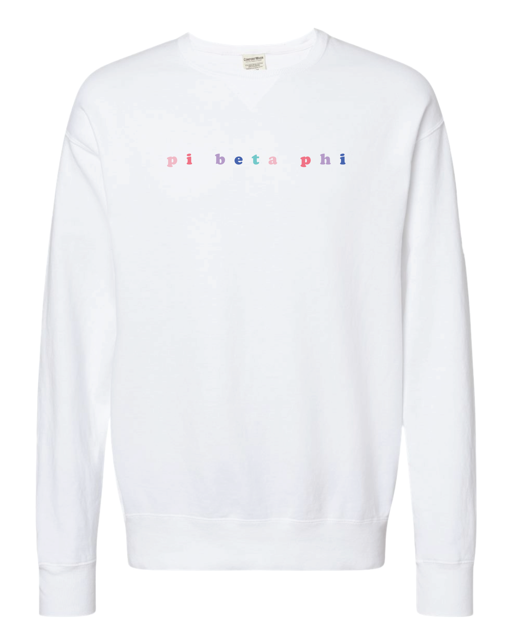 Pi Phi Bubble Letter Rainbow Crewneck