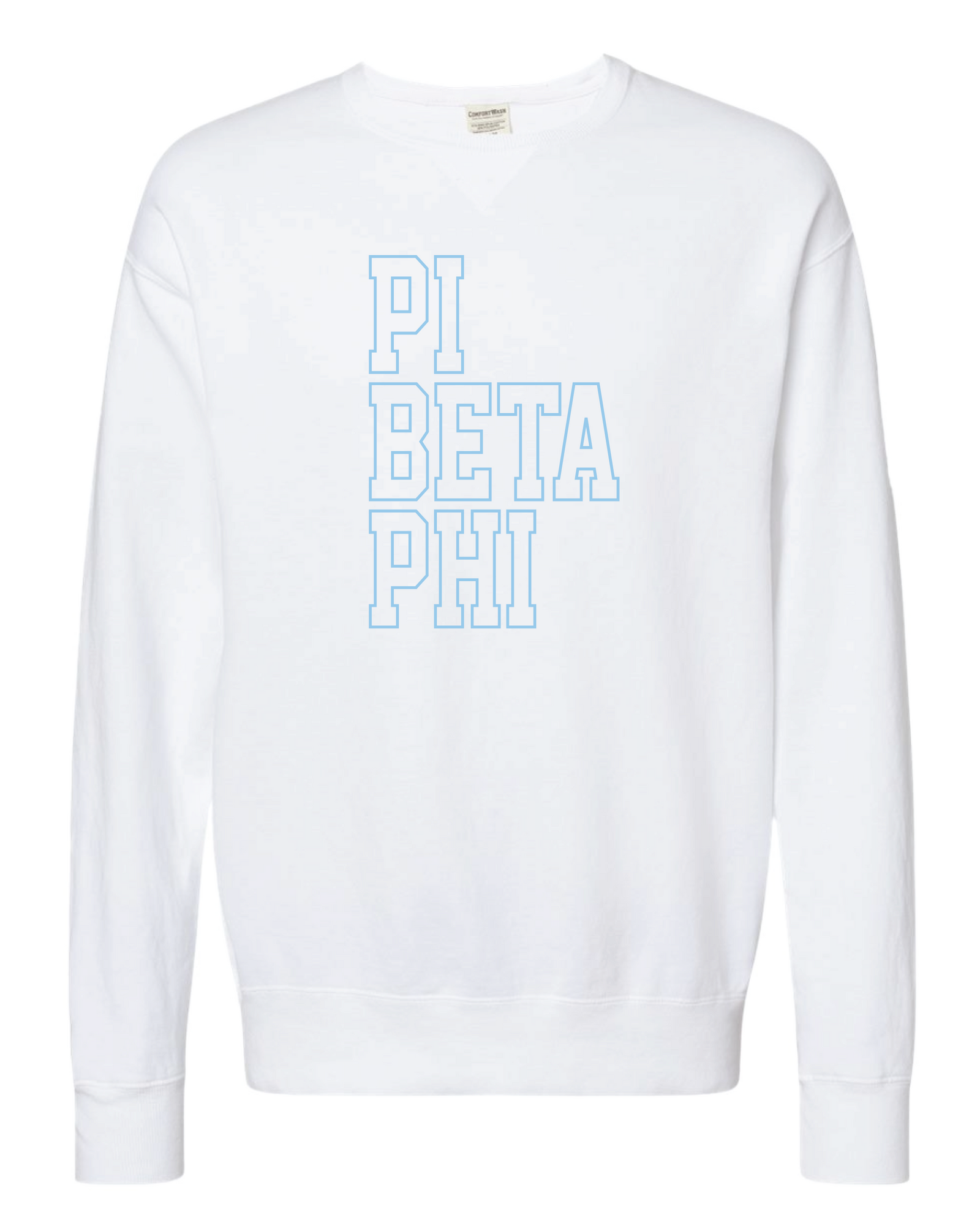 Pi Phi Block Letter Embroidered Crewneck