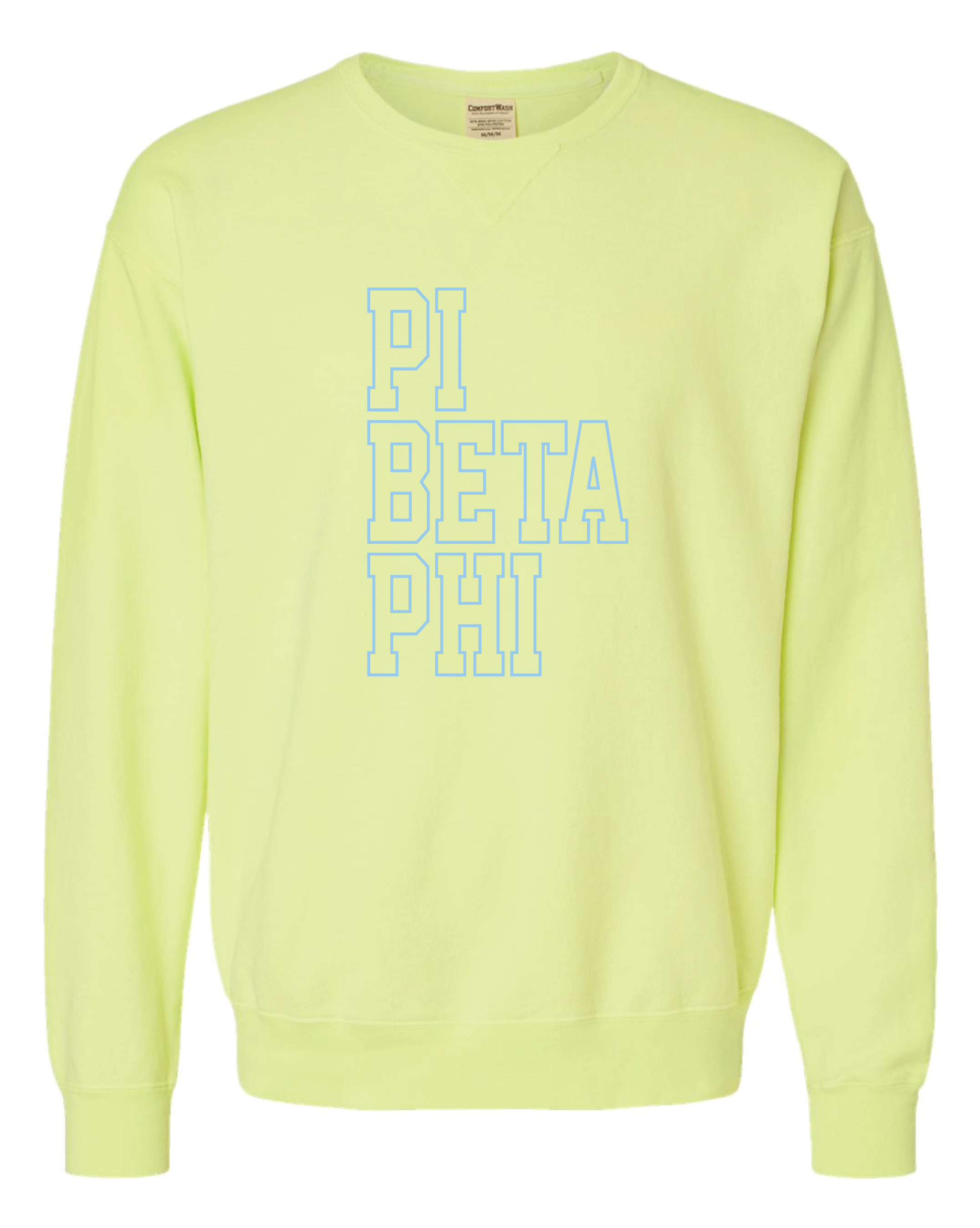 Pi Phi Block Letter Embroidered Crewneck